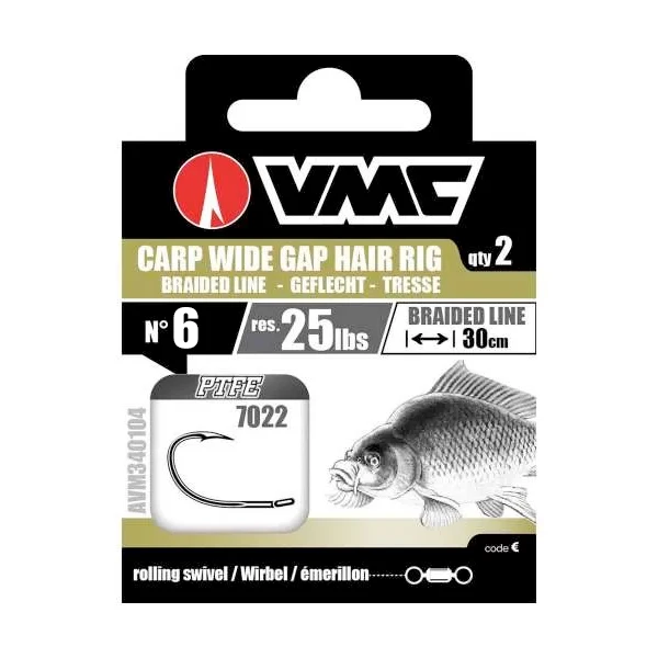 VMC Carp Wide Gap 7022 NT Size 6 Braid 30cm 12kg (2pcs) 3 VMC Carp Wide Gap 7022 NT Size 6 Braid 30cm 12kg (2pcs)