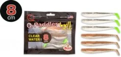 Quantum Q-Paddler Power Packs Clear Water Mix 8cm 3,5gr Salt & Pepper UV-Tail + Sand Goby Krill