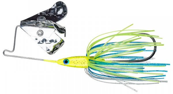 Strike King Tri-Wing Mini Buzz King Chartreuse Blue 3 Strike King Tri-Wing Mini Buzz King Chartreuse Blue