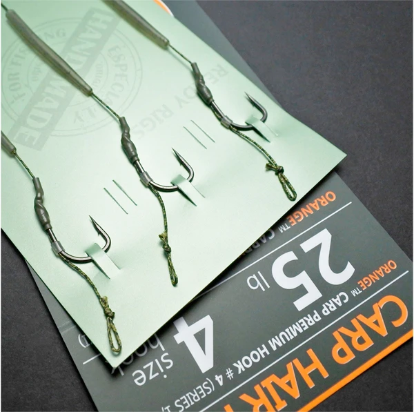Life Orange Carp Hair Rigs, (25lb, Hook #4, Series 1), 3pcs 4 Life Orange Carp Hair Rigs, (25lb, Hook #4, Series 1), 3pcs - Afbeelding 2