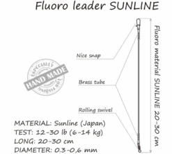 Life Orange Fluoro-Leader 2pcs 7,7kg/17 Lb 30cm