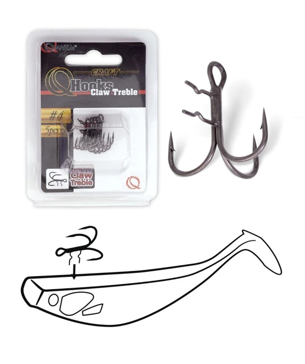 Quantum Claw Treble Hooks Mat Finish 4pcs Size 2 4 Quantum Claw Treble Hooks Mat Finish 4pcs Size 2 - Afbeelding 2