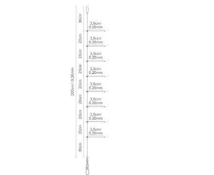 Spro Salt Rig 33 Feather #2/0 Red Yellow 6 Haken 3 Spro Salt Rig 33 Feather #2/0 Red Yellow 6 Haken
